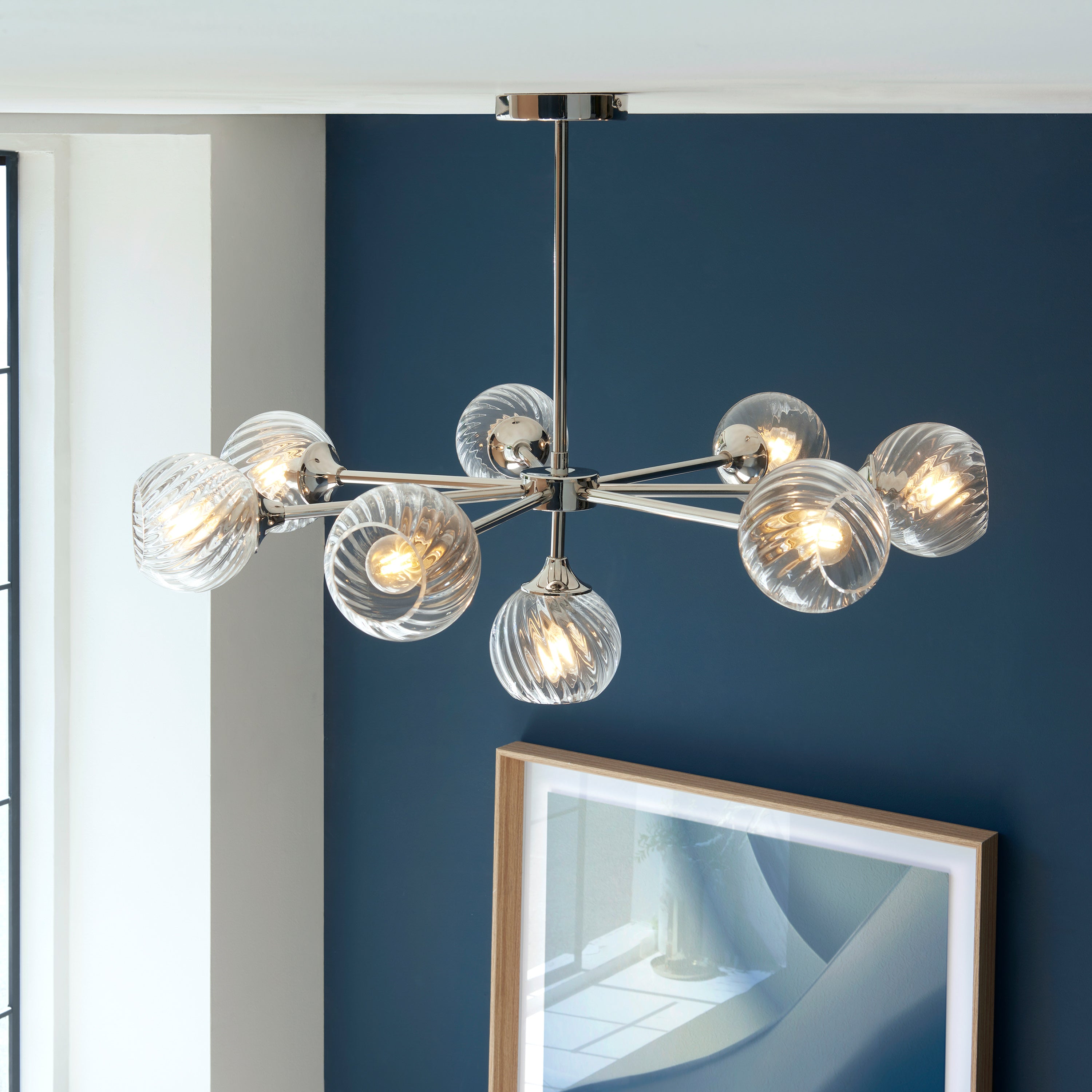 Dakota Bright Nickel Pendant Light | Large